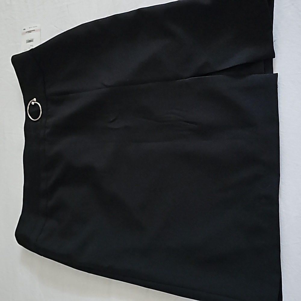 Anne Klein Woven and lined slit skirt Women's size 10 NWT black
